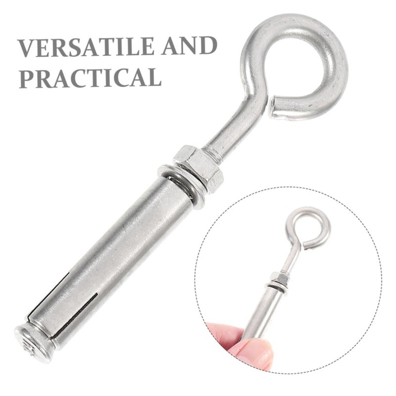 2 Pcs Zinc Plated Eye Bolts Concrete Wall Anchors Expansion Screws for Secure Mounting - Image 3